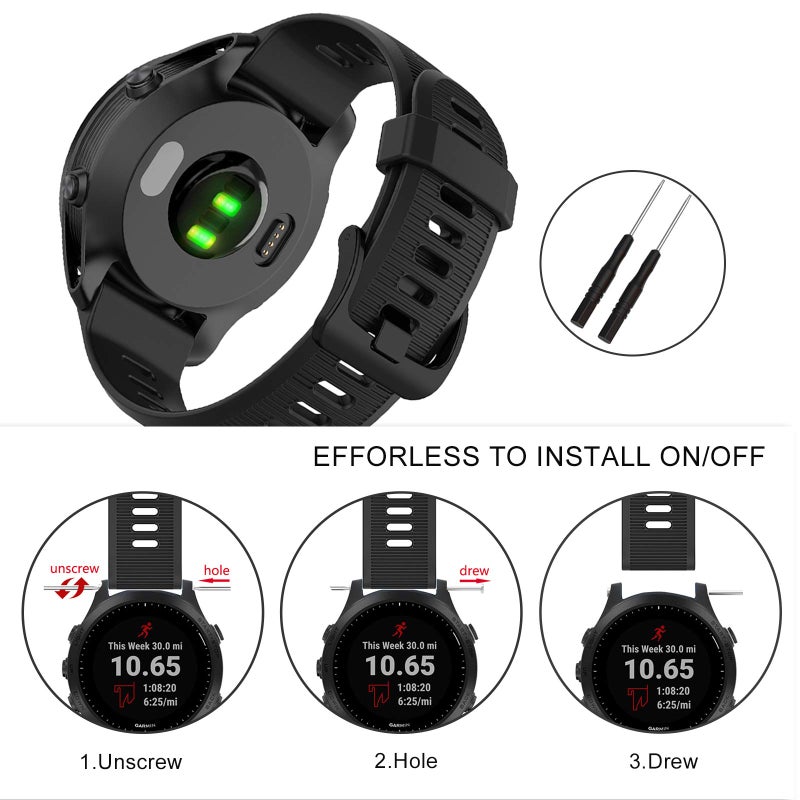 ISABAKE Band for Garmin Forerunner 935/Forerunner 945/Forerunner 745,Compatible with Fenix 5/ Fenix 5Plus/ Fenix 6/ Fenix 6 Pro/Approach S60,Soft Silicone 22mm Replacement Bands - Image 5